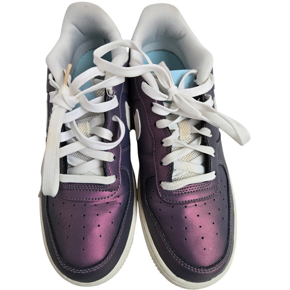 Nike Air Force 1 LV8 GS "Still Blue" Iridescent Purple / Black / White Youth 7Y - Picture 1 of 16